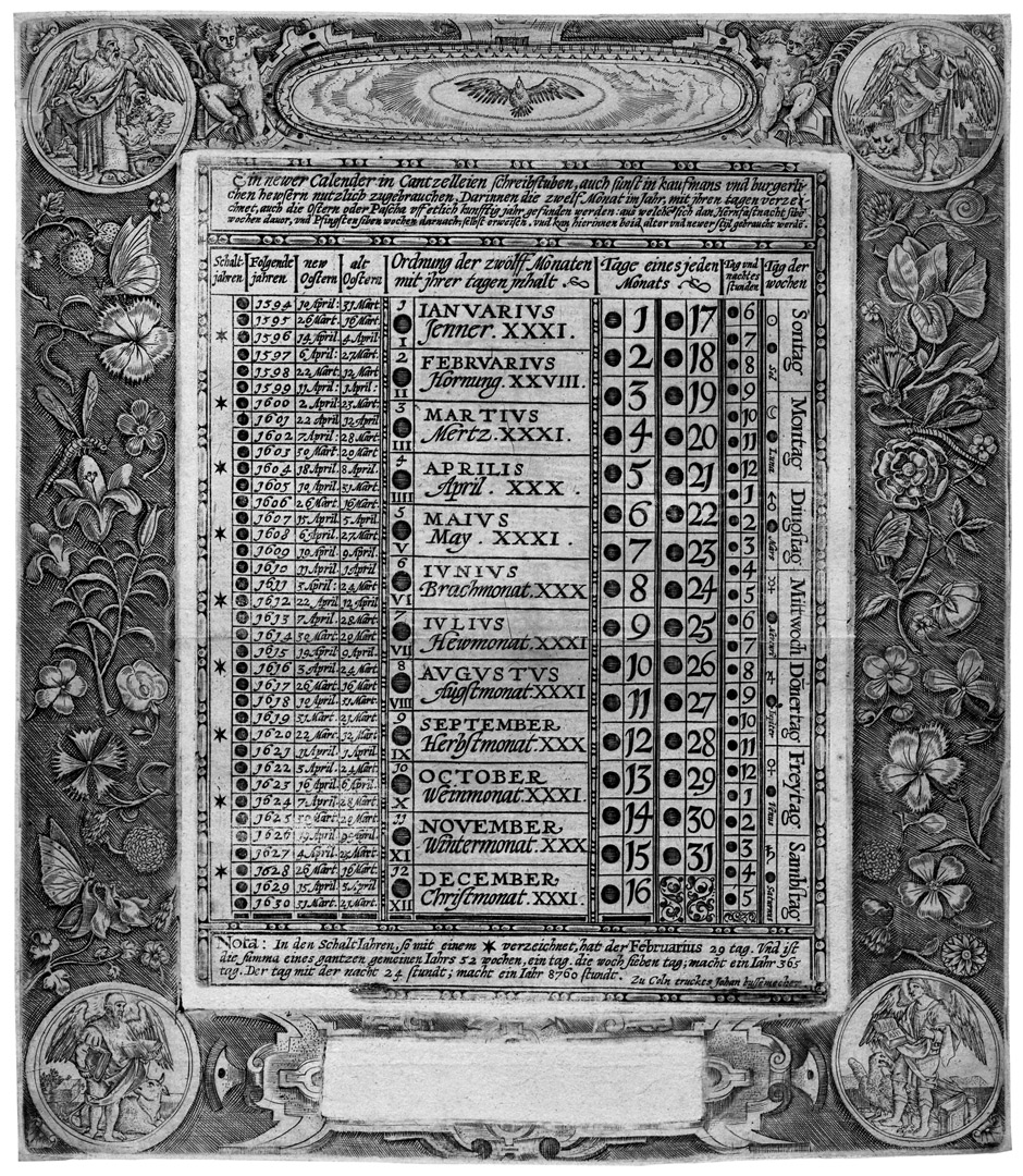 16th-century calendar